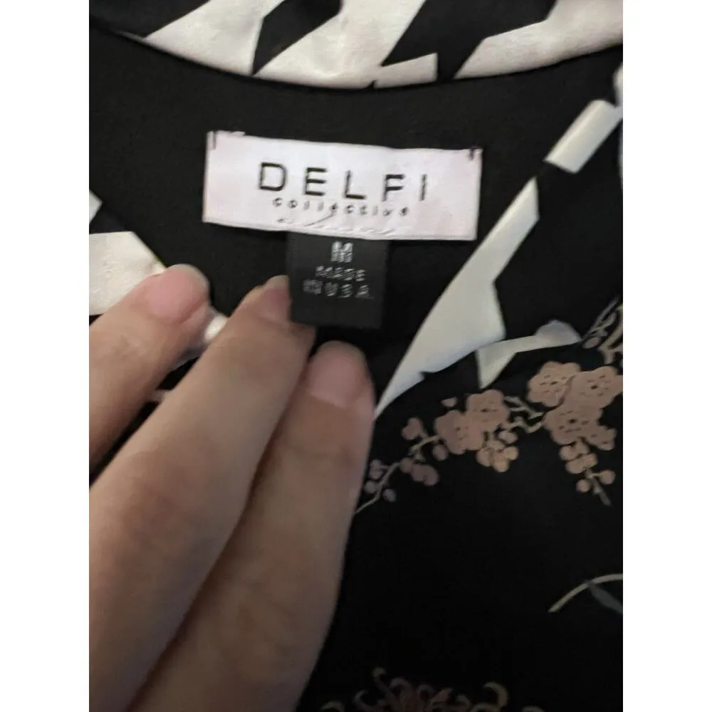 Anthropologie Delfi Collective Asian Floral Silk Blouse Sz M - Image 2