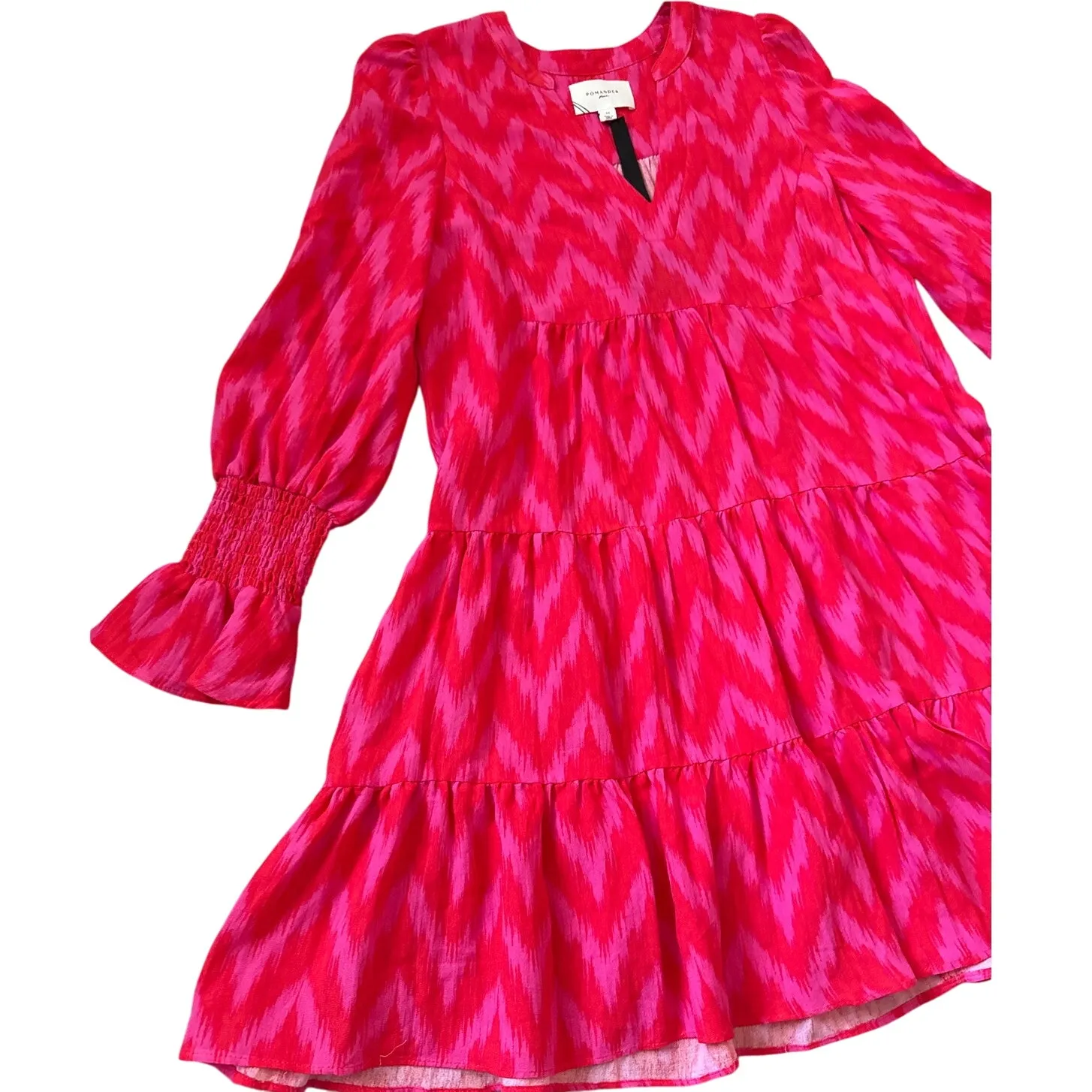 Tuckernuck Pomander Place Ikat Kenzo Mini Dress Hot Pink Size Medium - Image 7