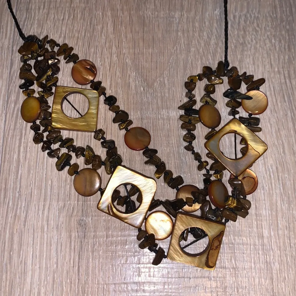 Artisan heavy rock beaded necklace - Image 3