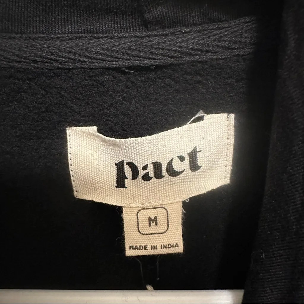 Pact Unisex Black One For All Hoodie Sweatshirt Organic Cotton Size Medium - Image 5