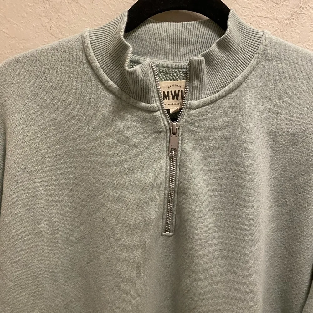 MADEWELL MWL Airy Terry Half Zip Tunic Sweatshirt Size L - Image 2