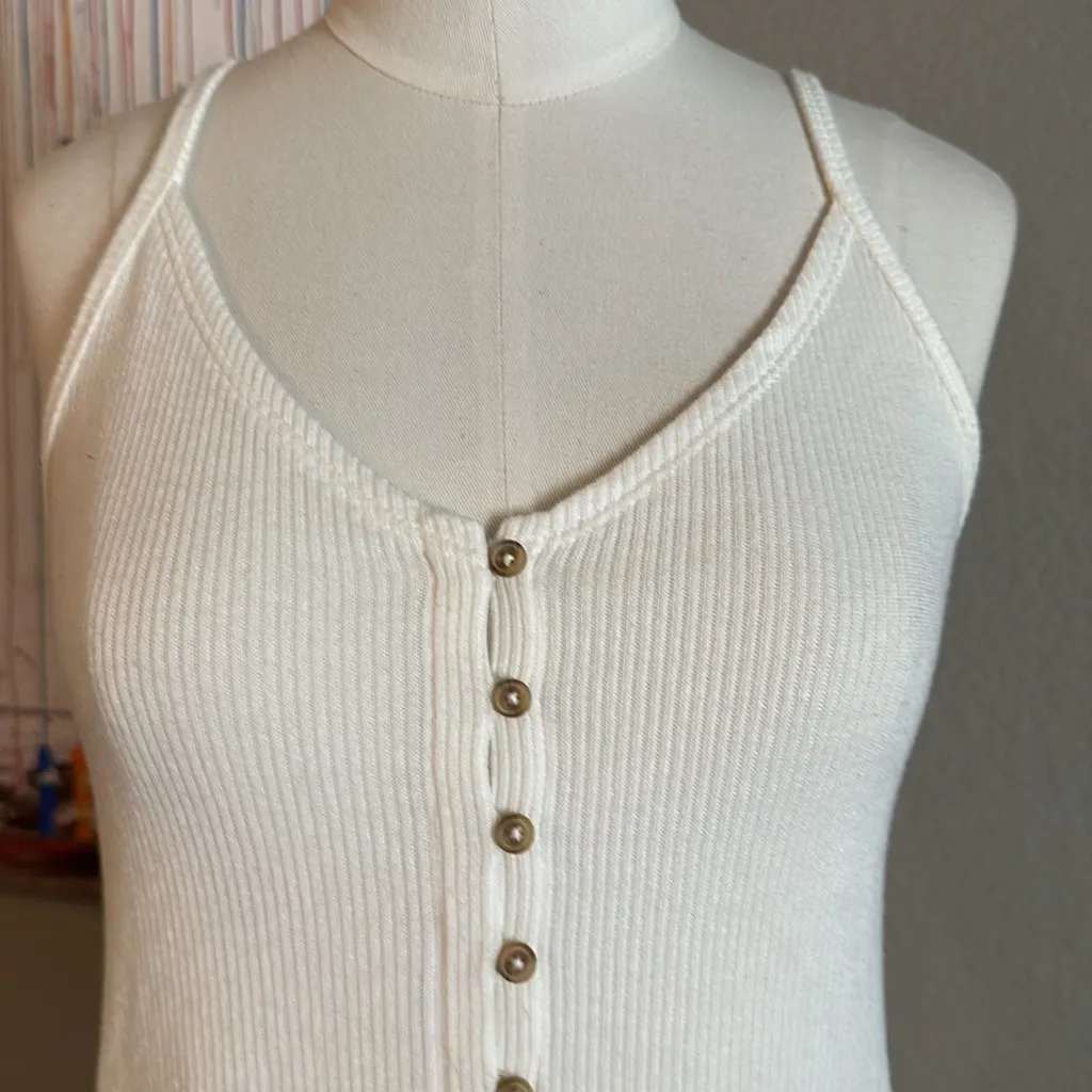 Ribbed knit button up tank - Image 2