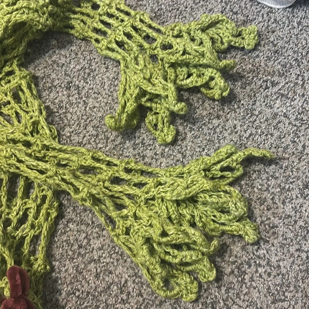 Euro Hand Crochet Cardigan Green Size M - Image 4