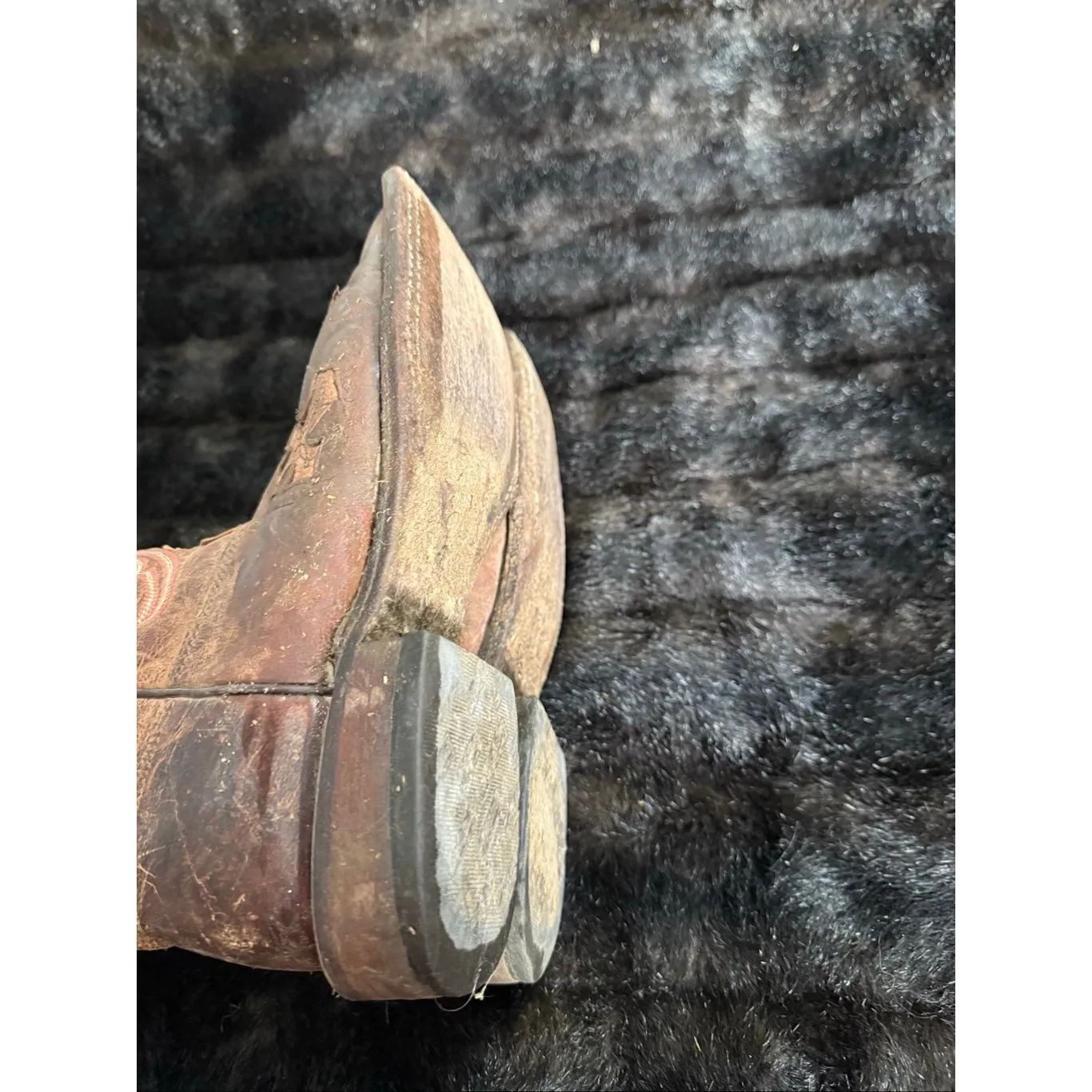 Tony Lama Cowboy Boots Women's Size 9 B Lashka Goat Leather 12" Brown Cross Pink - Image 8