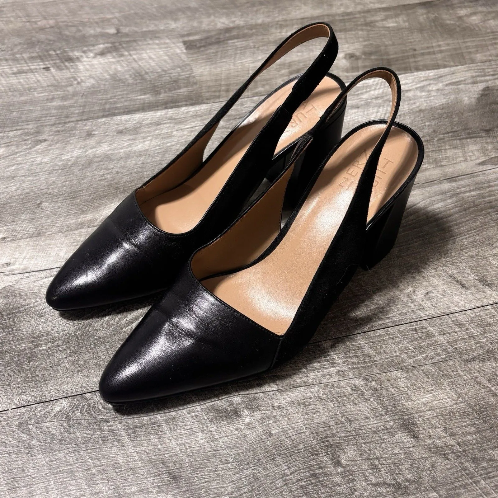 Naturalizer Womens Hannie Leather N5 Contour Heel Pump Slingback Black Sz 8.5 - Image 2