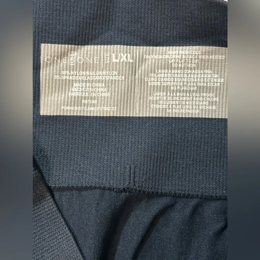 One5One Women Navy Blue Eyelet Hem Cropped Activewear Casual‎ Leggings L/XL - Image 13