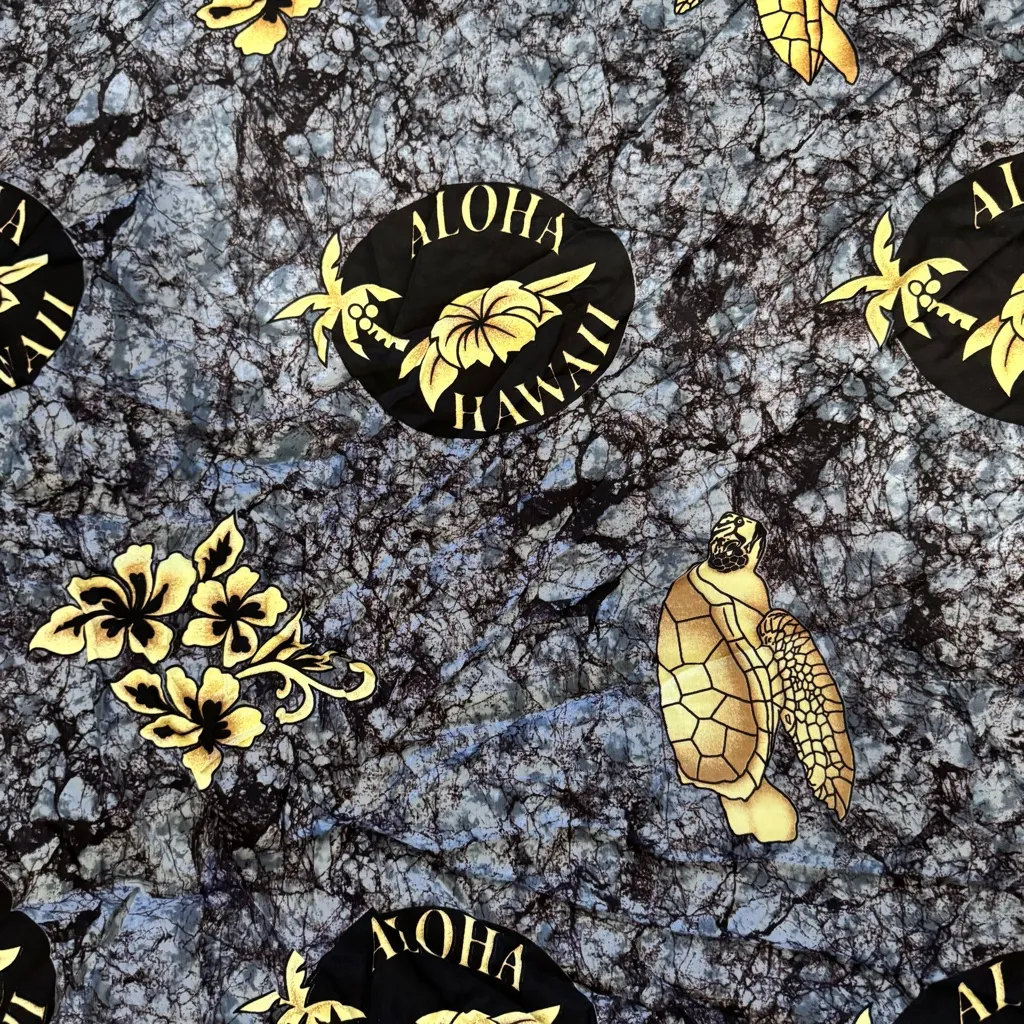 Hawaiian Black Gold Turtle Pareo Beach Cover Up Wrap Tasseled Sarong Skirt Dress Size undefined - Image 8