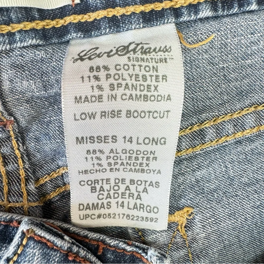 Levi’s Stretch Low Rise Boot Cut Classic 5 Pocket Blue Denim Jeans Size 14L - Image 8