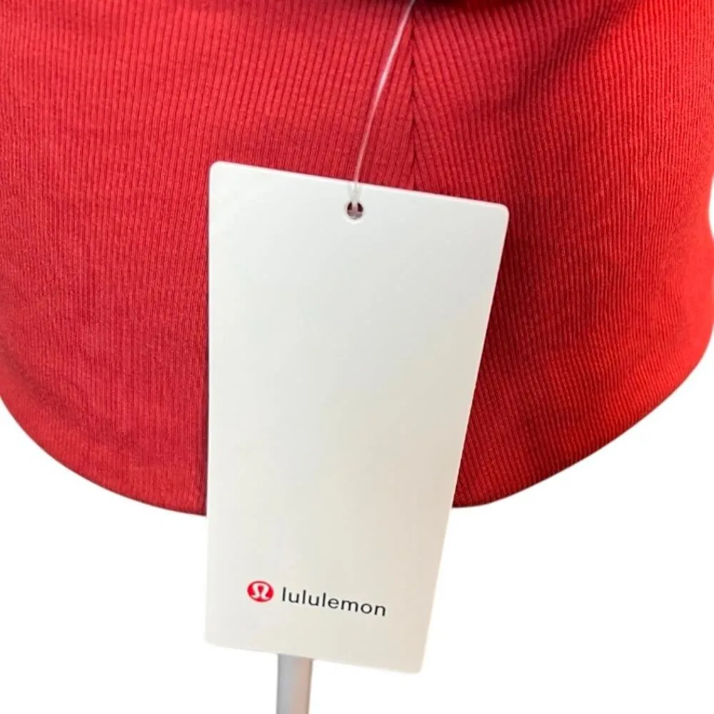 Lululemon rust ribbed modal silk blend long sleeve shirt NEW basics everyday Orange Size 12 - Image 4