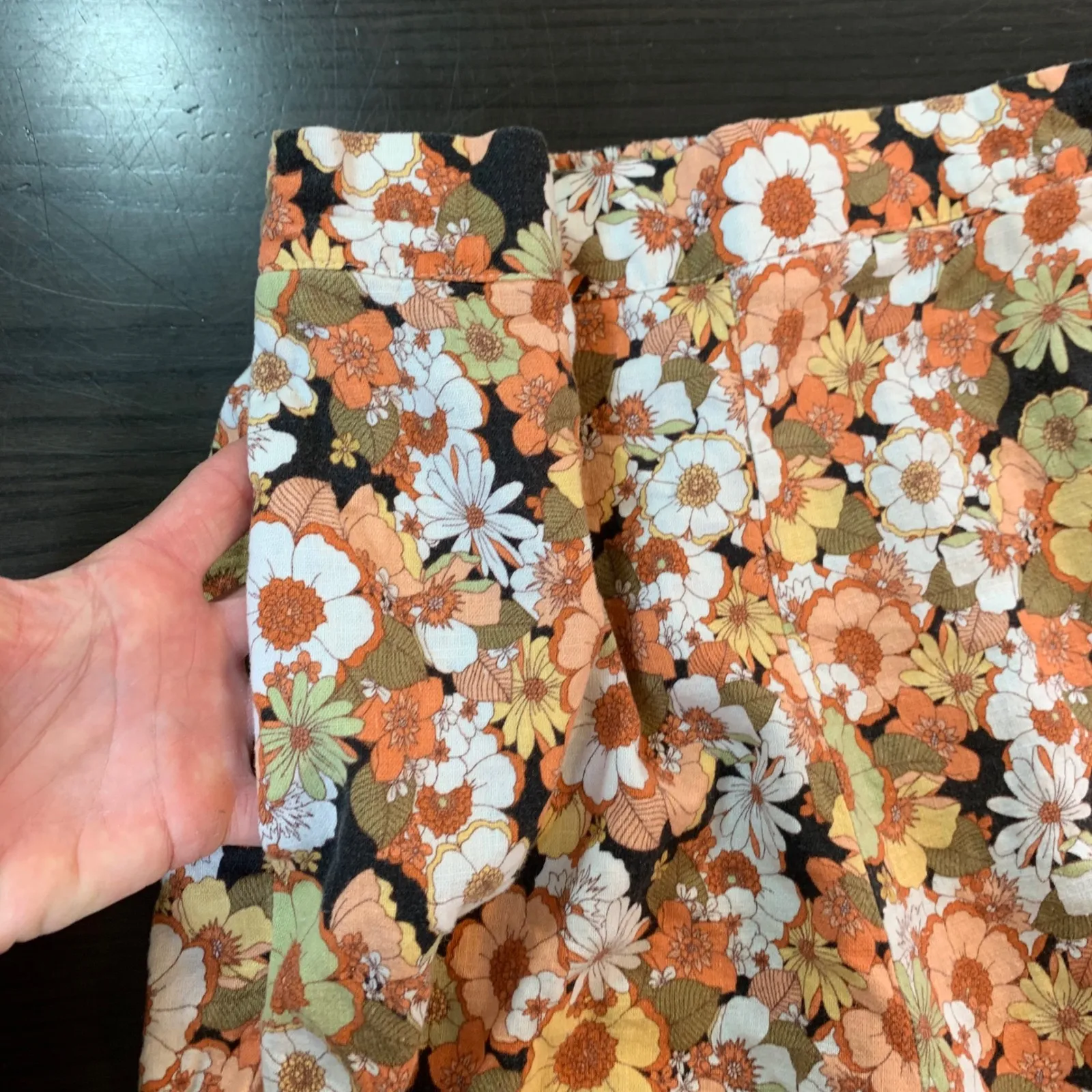 Haver + Blair Floral Wide Leg Pants High Waist Retro Boho Small S Coastal Beachy - Image 8