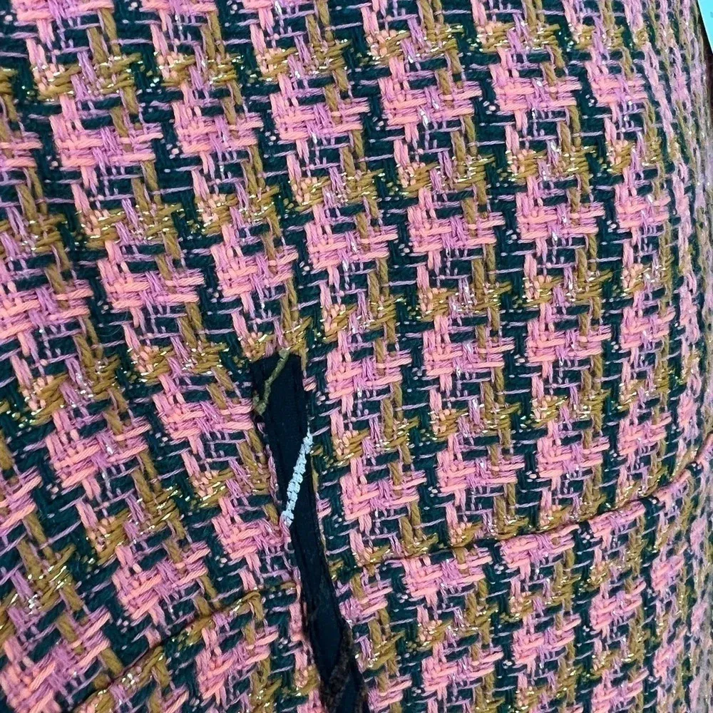 Tweed Dress coral black square neck sleeveless business work Maeve - Image 4