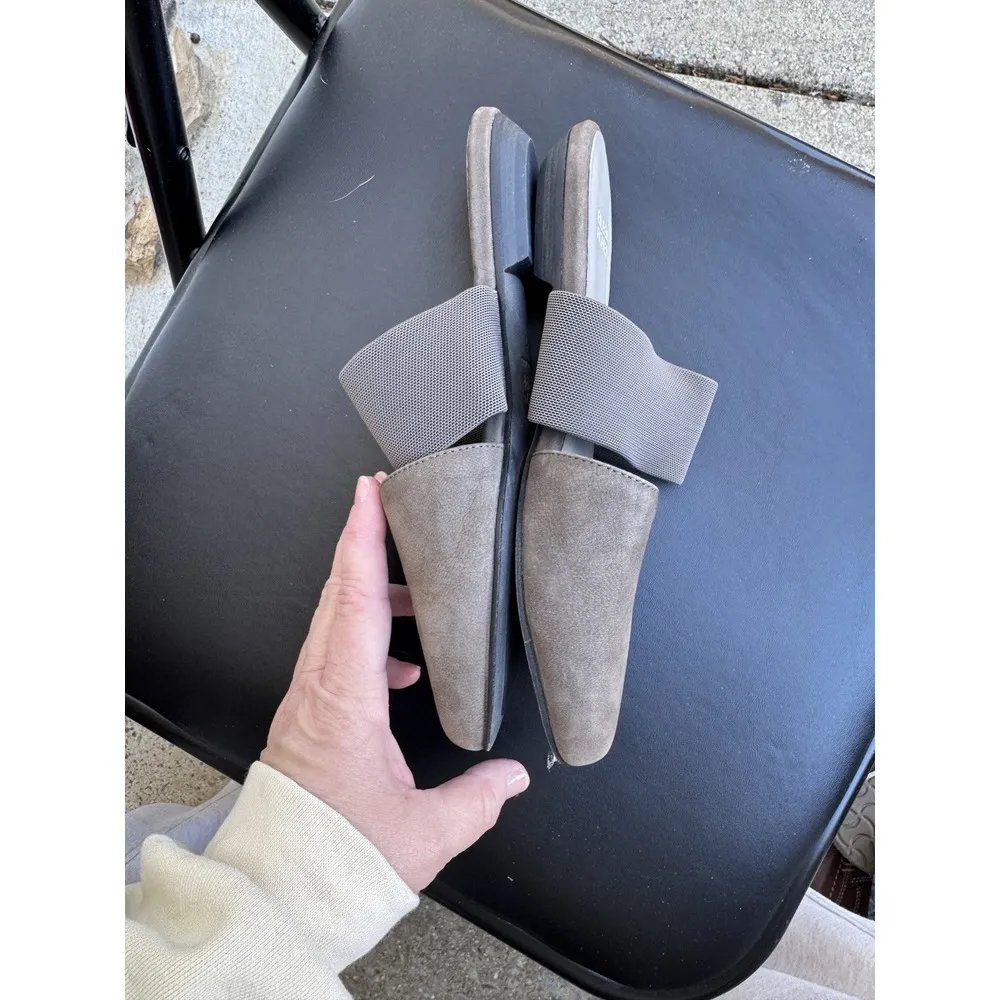 Eileen Fisher Day Two Piece Pointed Toe Slip‎ On Flats Mules Comfort Gray Size 7 - Image 2