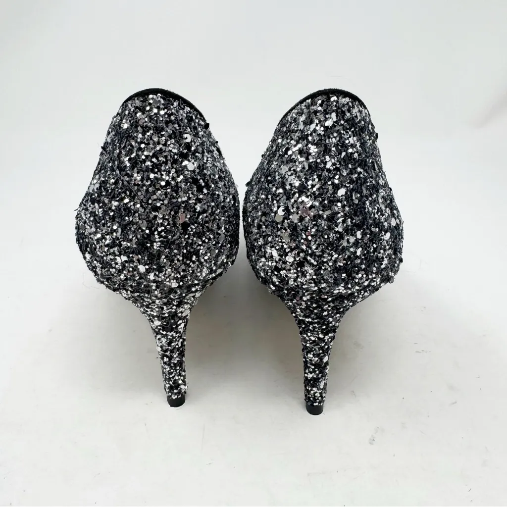 Sole Society  Cahya Silver Sparkly High Heels - Image 5
