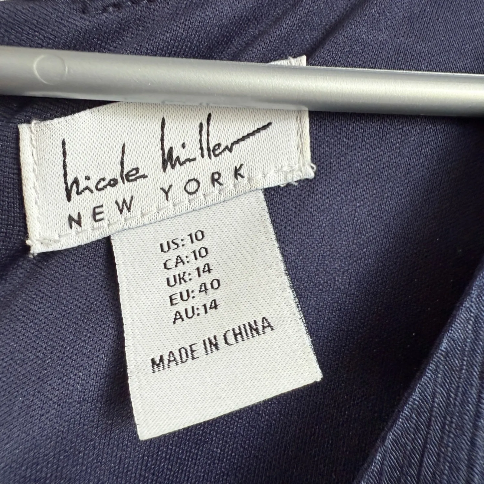 Nicole Miller New York sz 10 Blue Wrap Midi Dress Ruffle Flutter Cocktail Luxury - Image 4