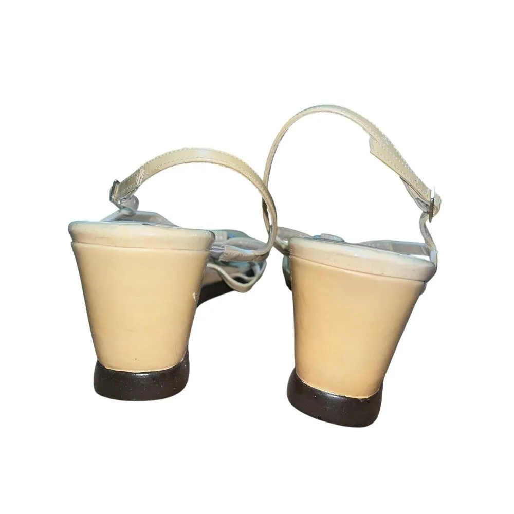 Stuart Weitzman Strappy Tortoiseshell & Leather Wedge Sandals 6.5 - Image 4