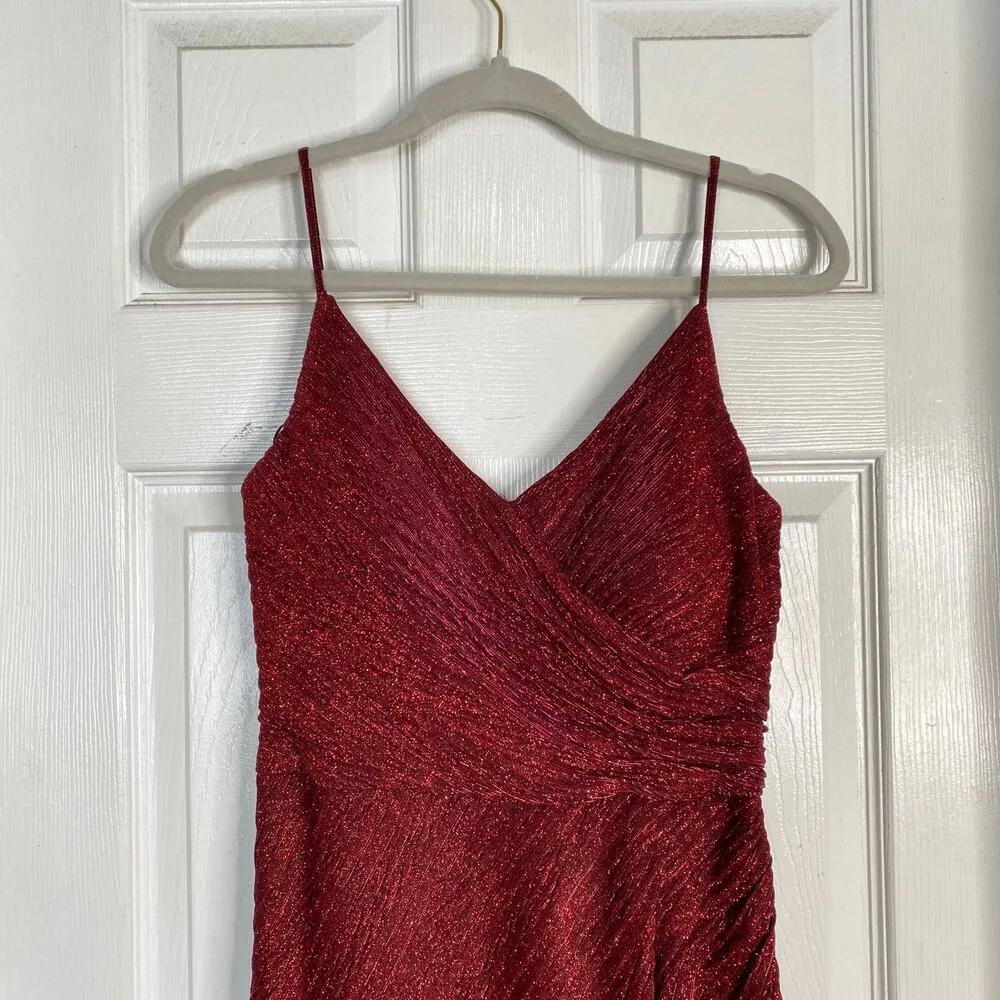 CAMILLE LA VIE Red Sparkle Evening Gown Dress Size 6 Formal Prom Shimmer Holiday - Image 3