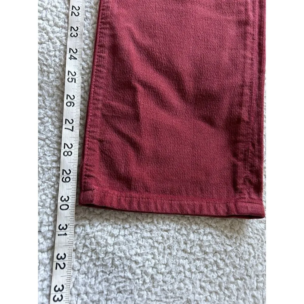 DAILY BLUE by ADRIANO GOLDSCHMIED Manya Corduroy Jeans Swing Burgundy Size 28 - Image 10