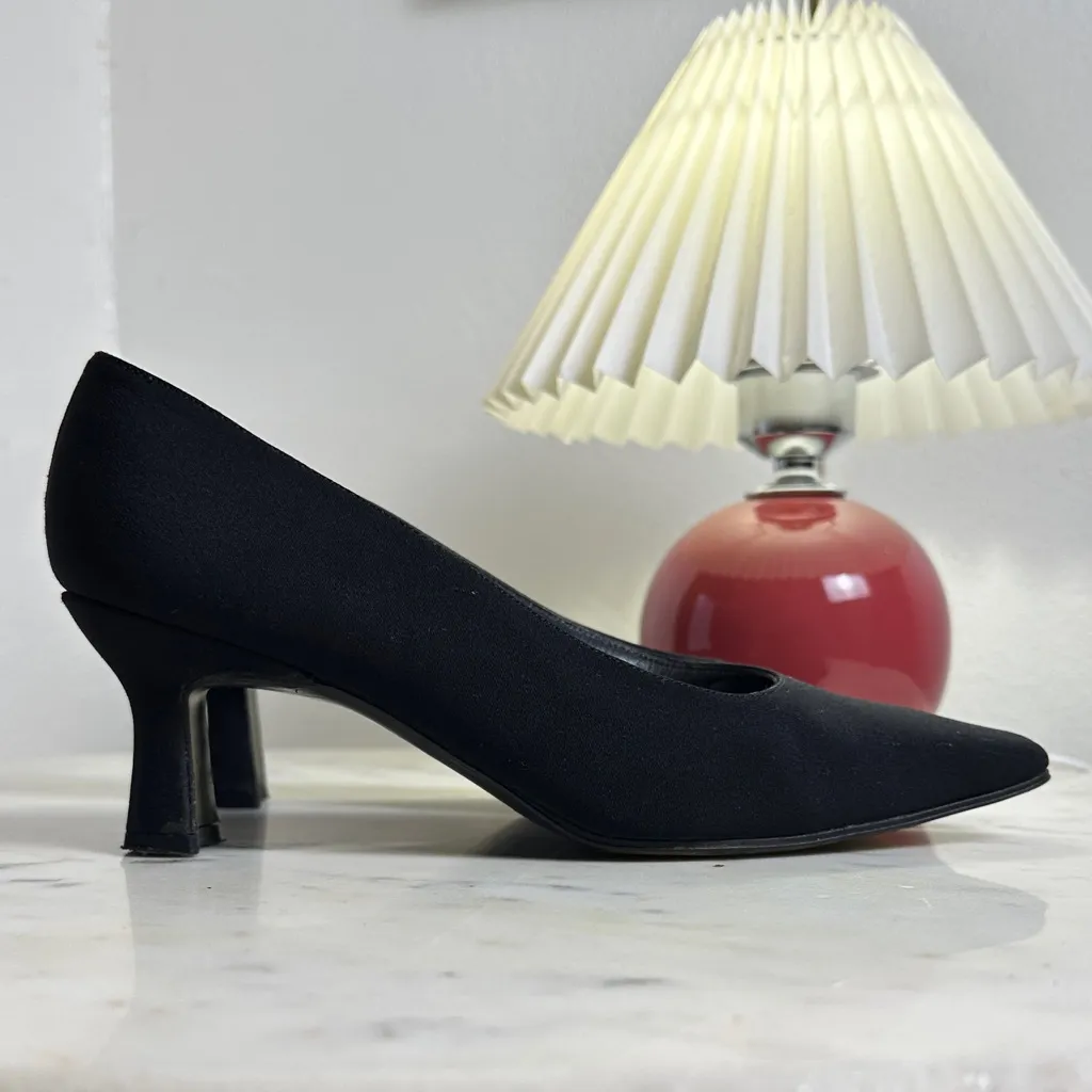 Stuart Weitzman Black Heels with Silver Insole - Image 2