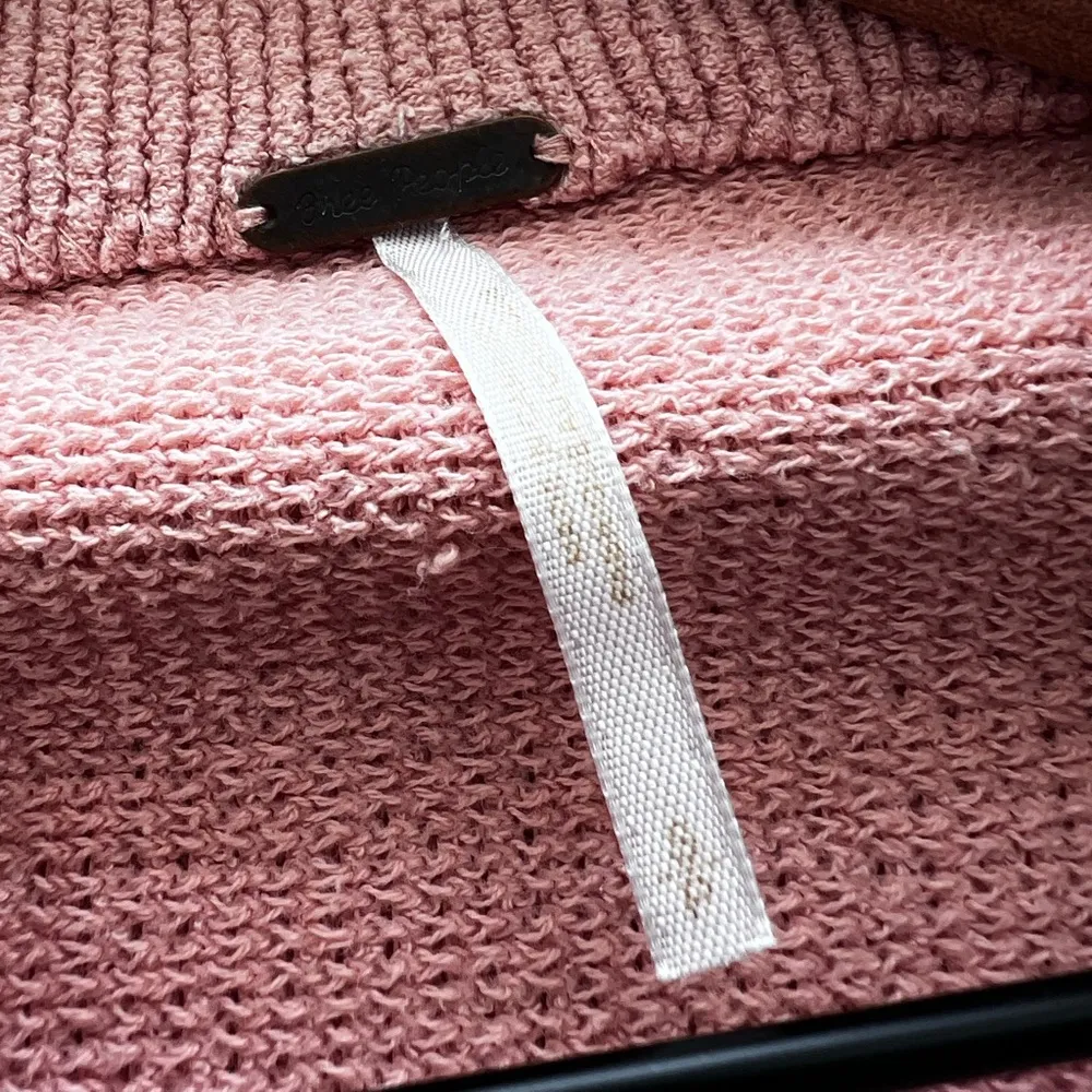 Free People Ottoman tunic Sweater Pink Slouchy ribbed long sleeve oversized S - Image 5