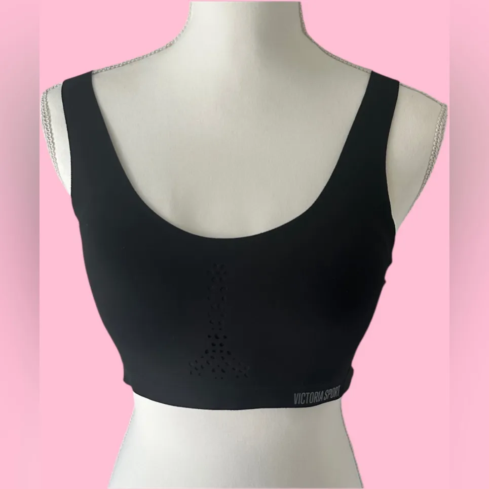 Victoria's Secret Black Sports Bra with Perforated Design - Image 9