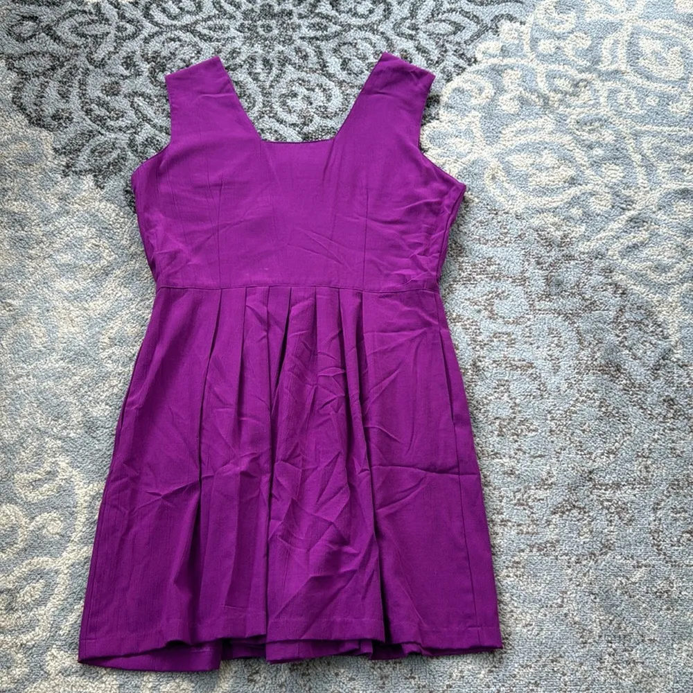 Vintage Nouveau Sleeveless Skort Romper Royal Purple 15/16 - Image 7