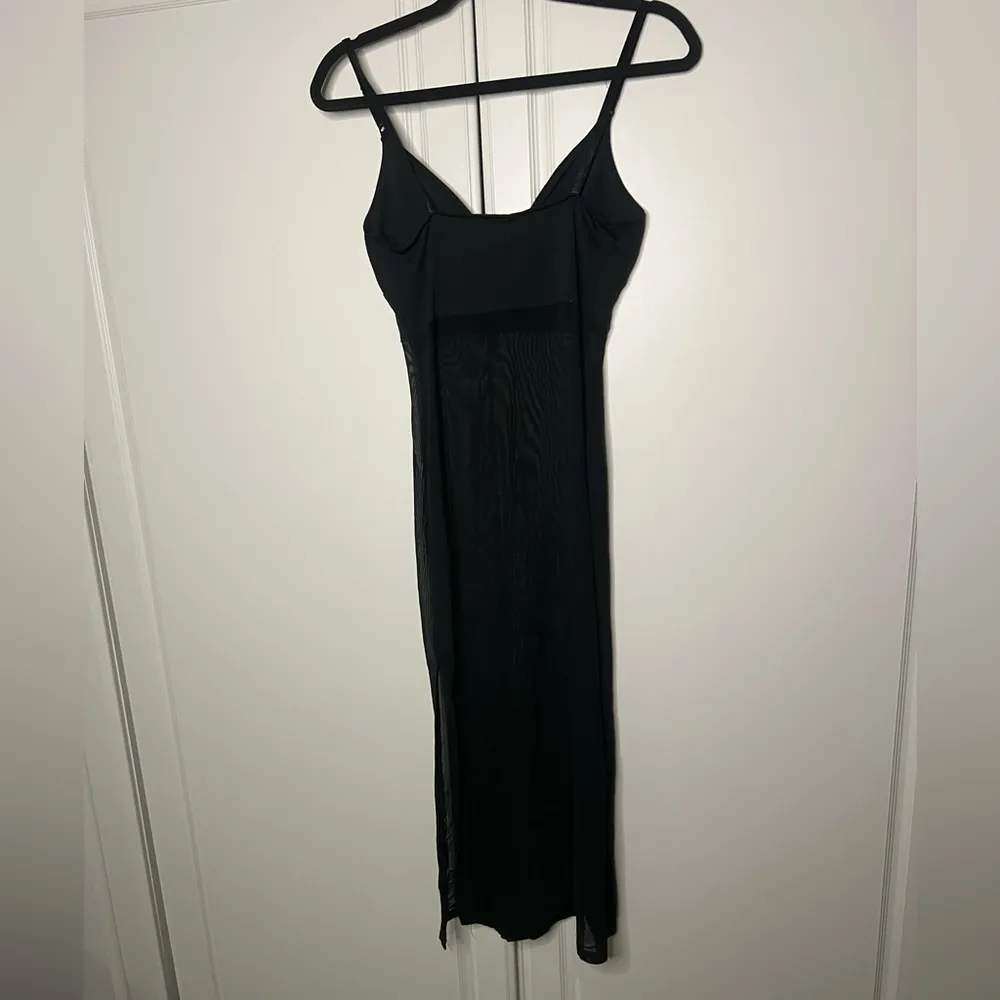 Vintage 90’s Black Sheer Slip Dress - Image 9