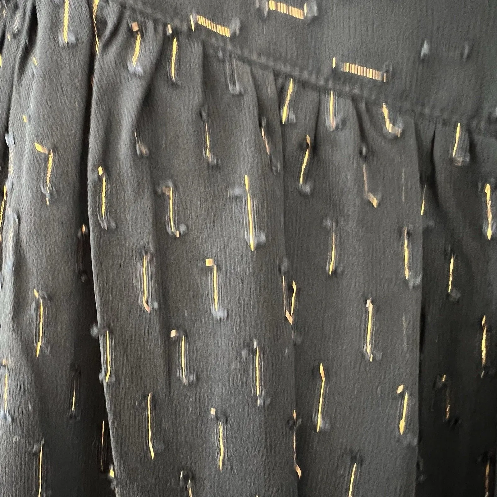 J. Crew Navy Blue & Gold Thread Skirt Size 12 Back Zip Layered Lined Sheer EUC - Image 5