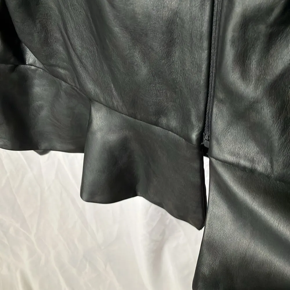 Express: Black Soft Faux Leather Moto style long sleeve Top- Soft- XL - Image 11