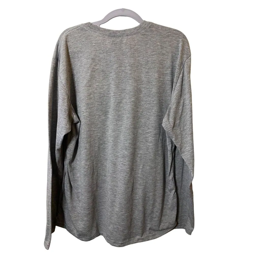 Gildant shirt Womens L Long Sleeve‎ Grey Cheer mom - flawed - Image 6
