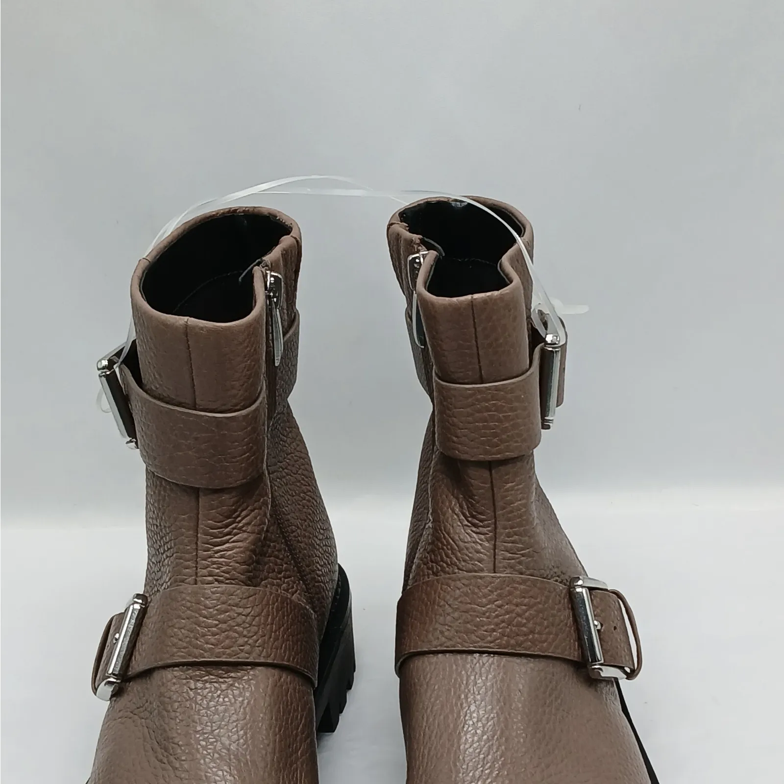 Nordstrom Macombs Water Resistant Moto Boots Womens 6.5 Brown Platform Lug Sole - Image 9