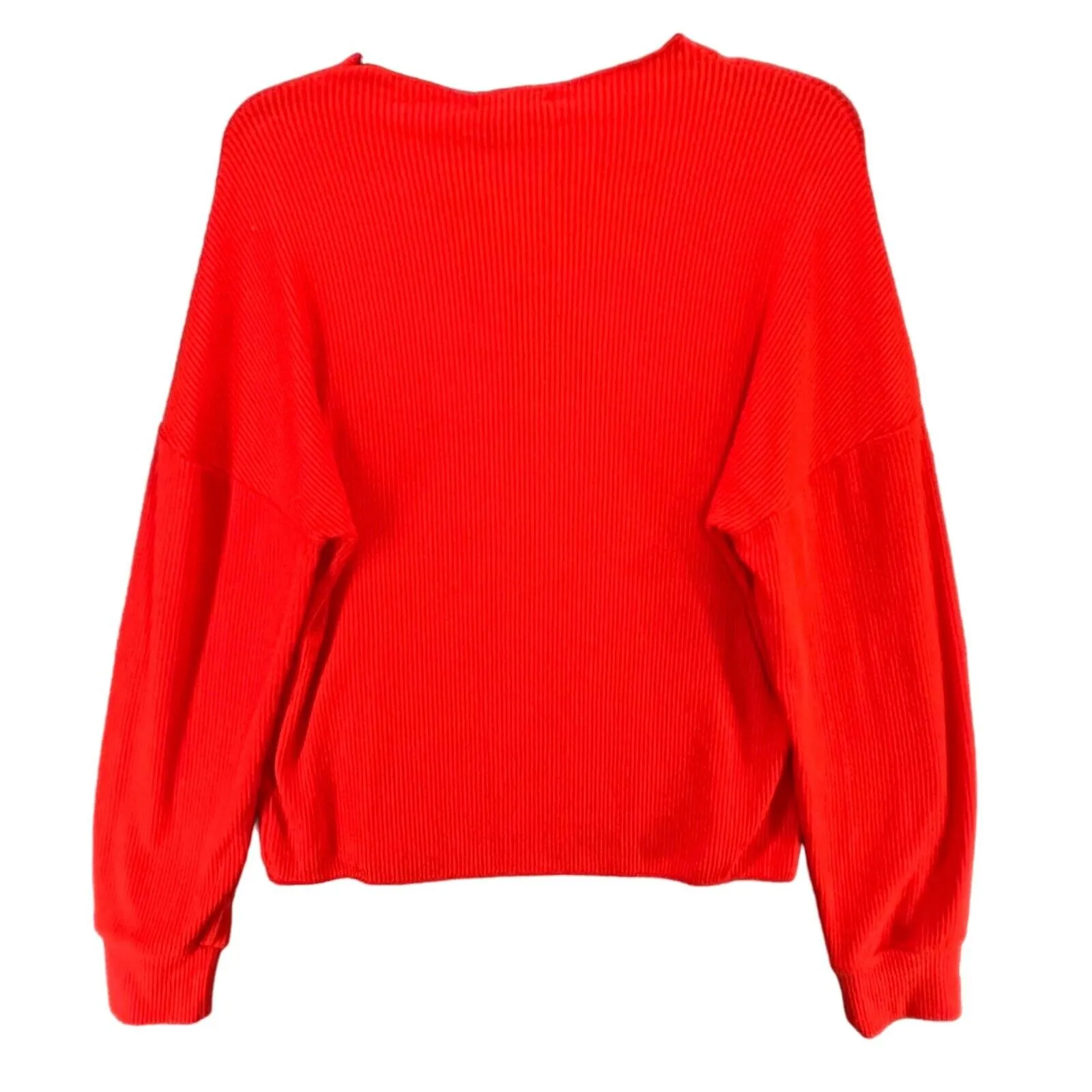 LNA Revolve Cori Sweater Rib Top Womens 1X Tomato Red Cutout Fitted Sexy NEW - Image 5