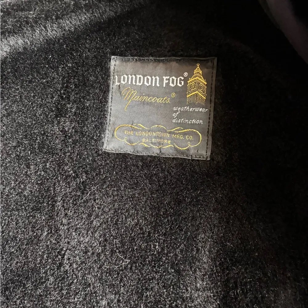 VTG London Fog Calibre Cloth Trench Coat Sz 16 Khaki Zip Out 100% Alpaca Lining - Image 8