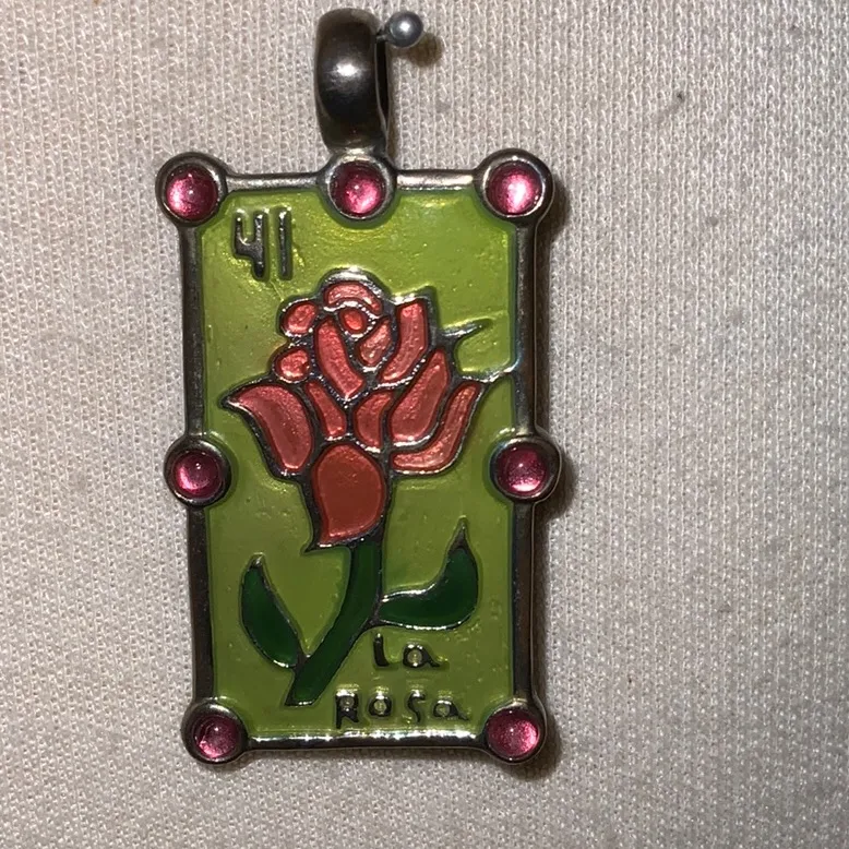 Lotería La Rosa pendant Pink - Image 3