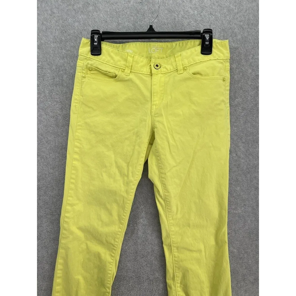 LOFT Ann Taylor Women's Modern Crop Jeans Yellow Size 2 Solid Pants - Image 10