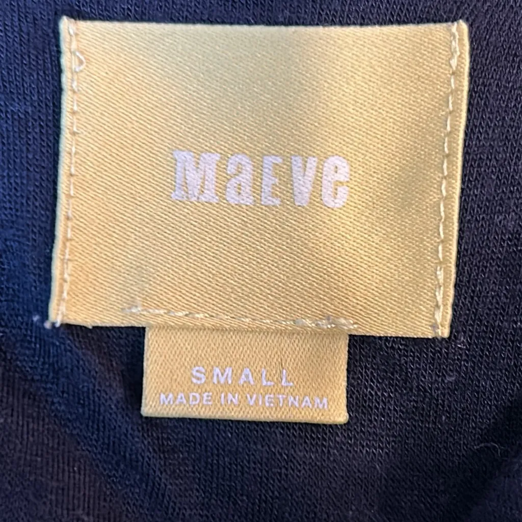 Anthropologie Maeve Sasha Navy Fit and Flare Textured Long Sleeve Dress Small - Image 10