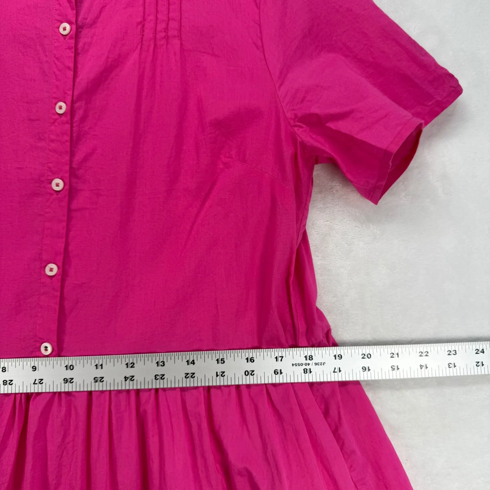 Tommy Hilfiger Tiered Dress Casual Cotton Short Sleeve‎ Pink Size M - Image 3