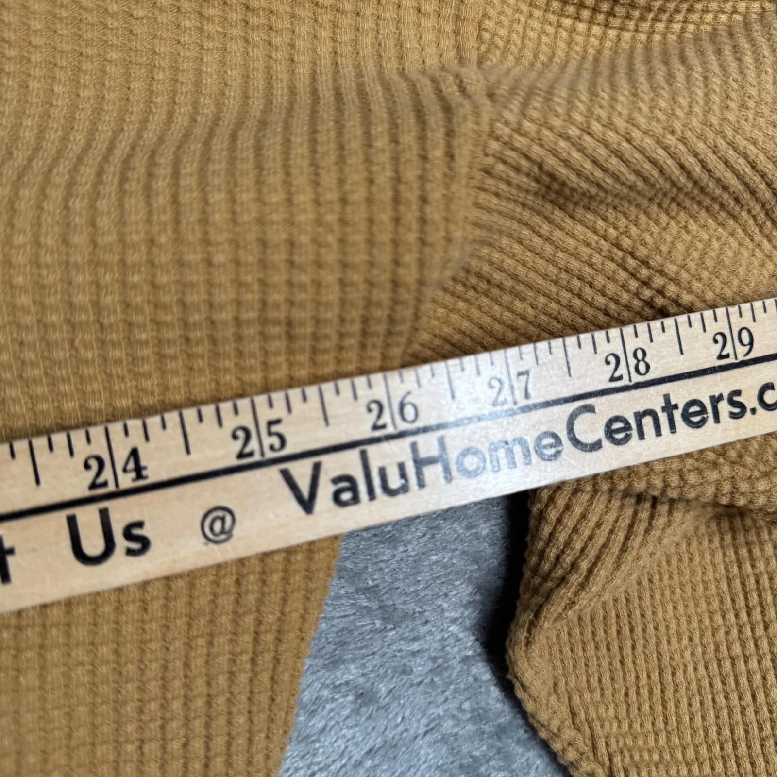 Offline By Aerie Waffle Knit Hoodie Women S Tan Long Sleeve Crop Pullover Lounge Brown - Image 12