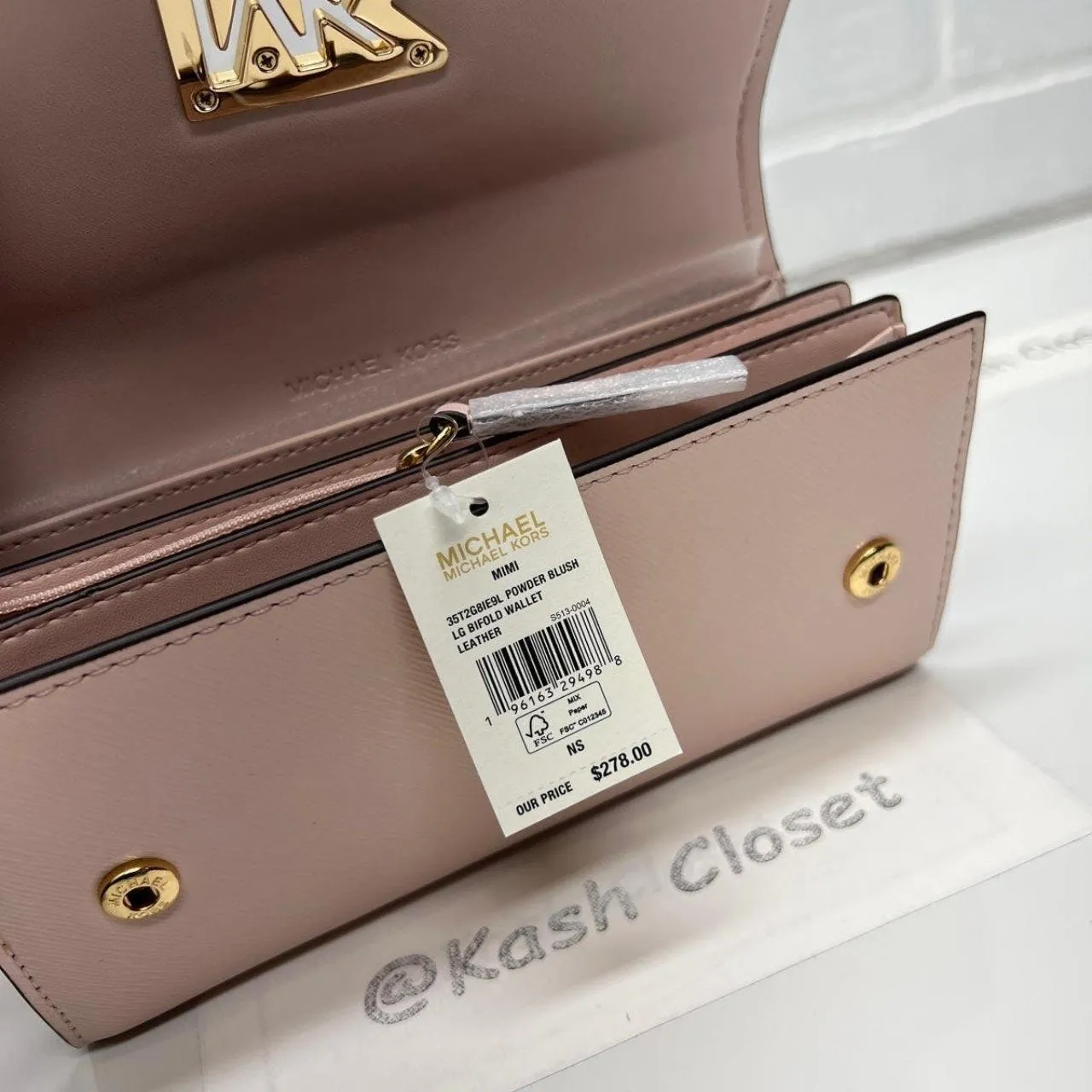 Michael Kors Powder Blush Mimi Large Flap Wallet - Image 6