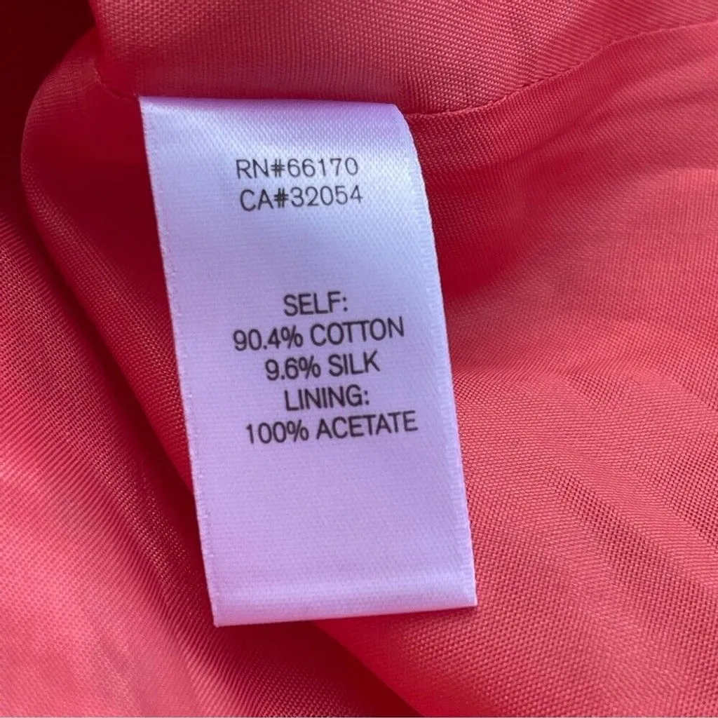 Vintage Anthropologie Hitherto Y2K Sz 10 Catherina coral cotton Strapless Dress - Image 7