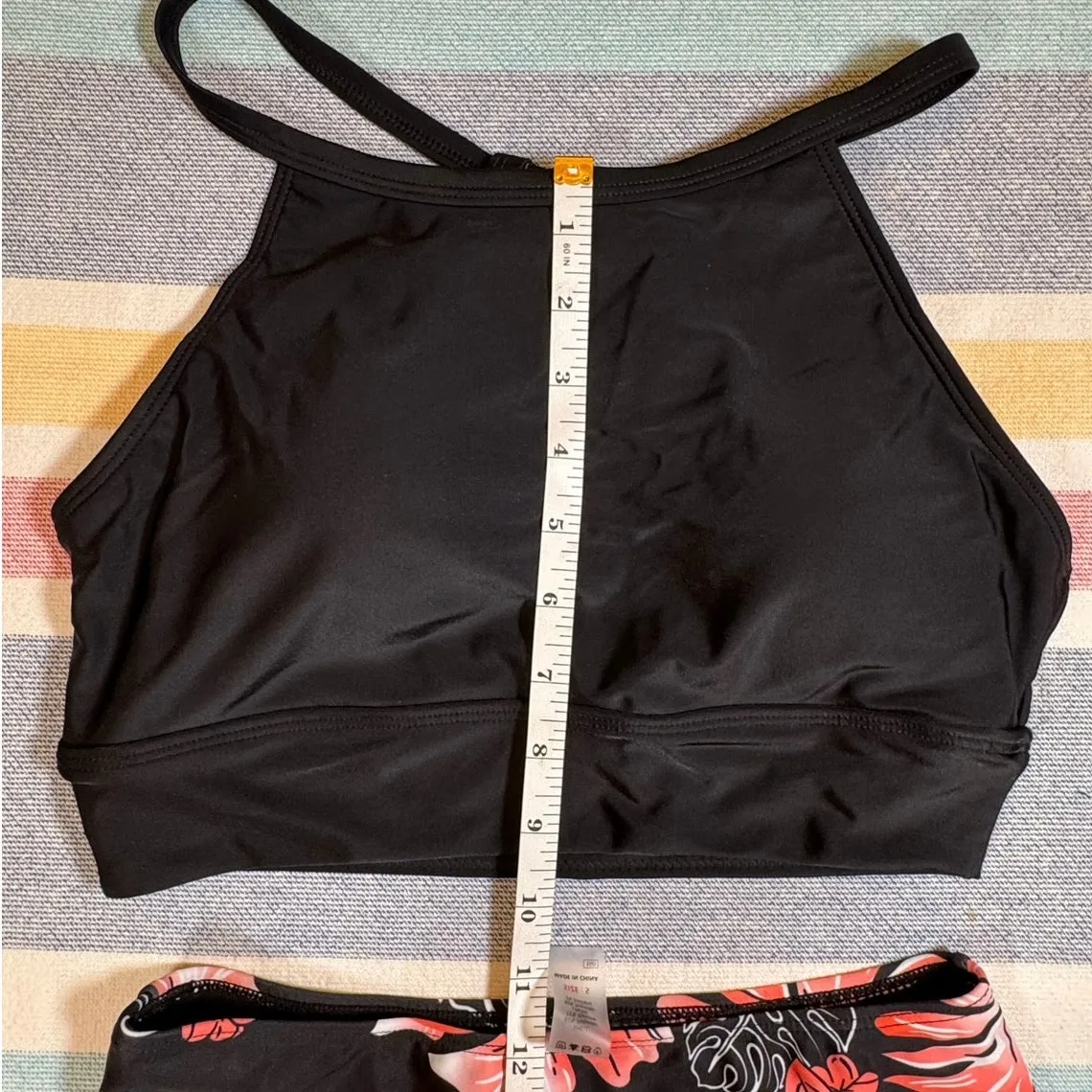 NWOT High-Neck Bikini Set – Floral & Black (Size S) - Image 6