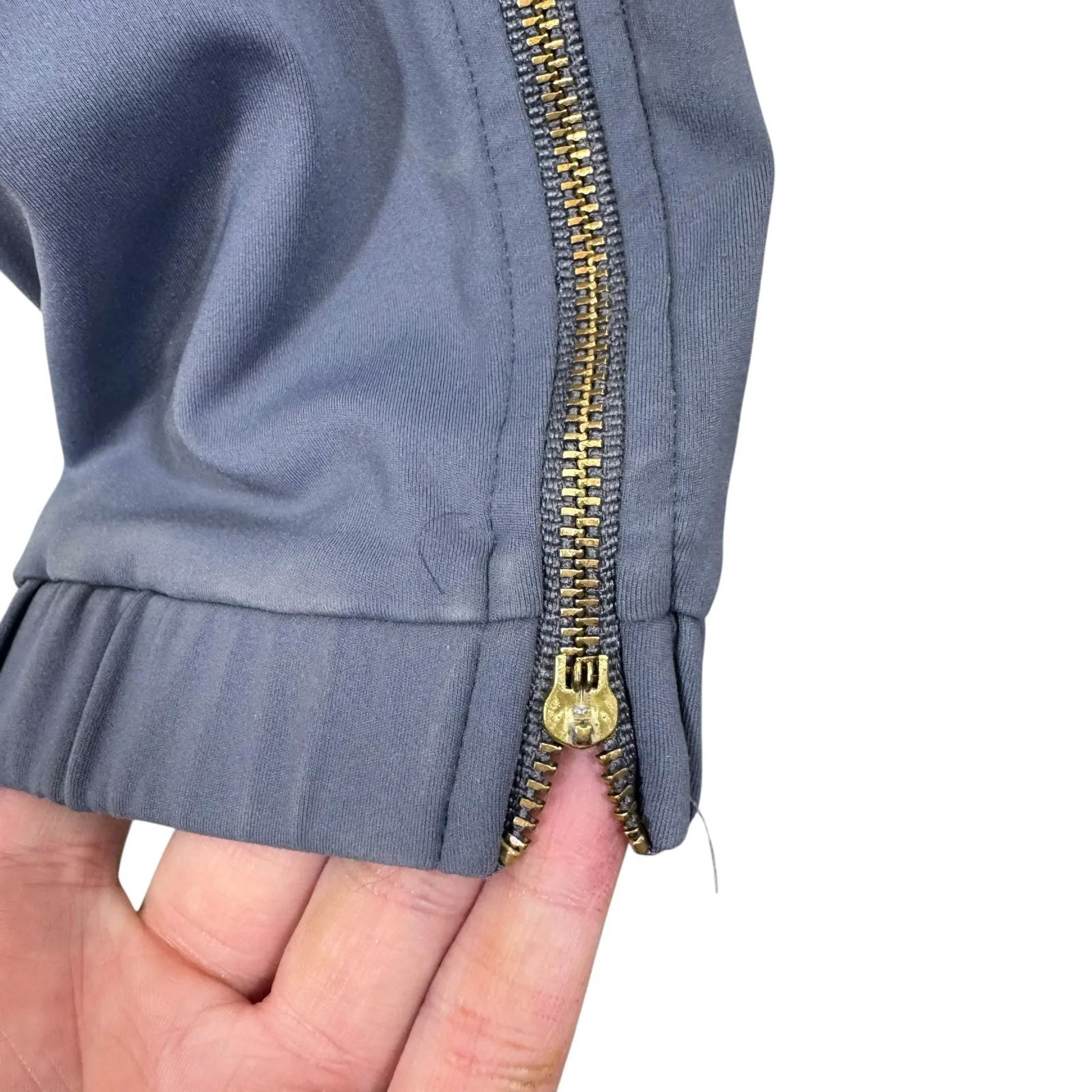 Zyia Active Peak Gray Drawstring Waist Stretchy Legging Zipper Joggers Size S - Image 5