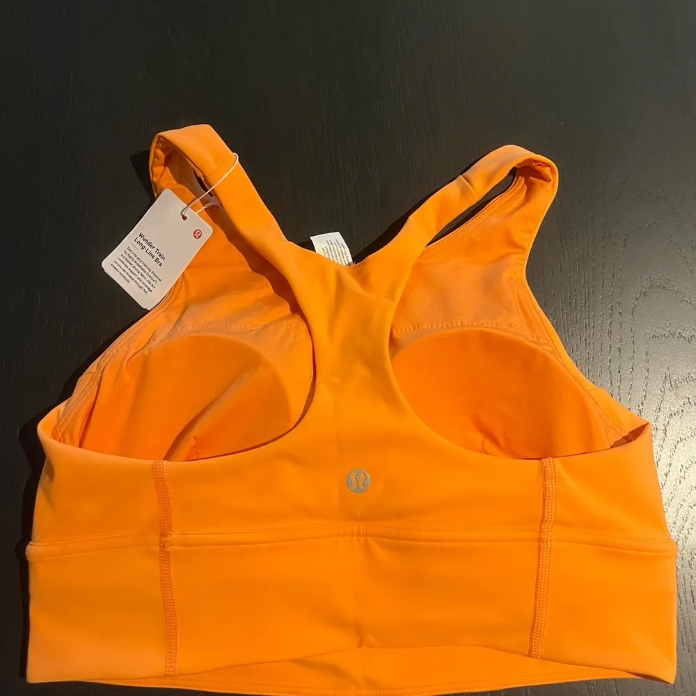 Lululemon Athletica Orange Wunder Train Longline Sports Bra - Image 2