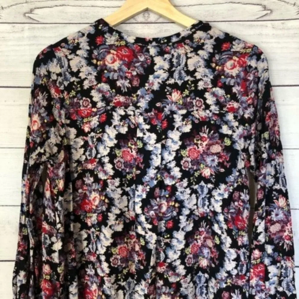 Boutique Esley Colorful Printed Long Sleeve Keyhole Neck Shift Dress M - Image 68