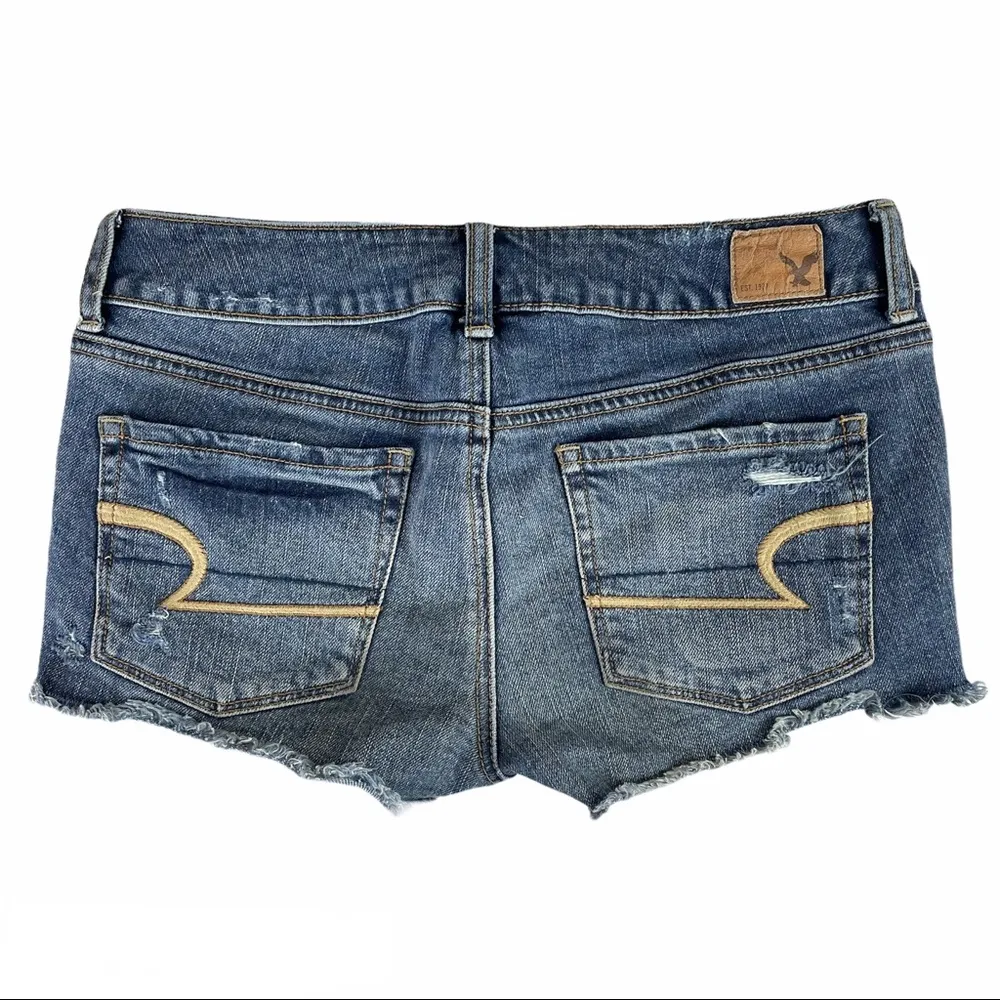 American Eagle Shortie Distressed Denim Shorts - Image 3