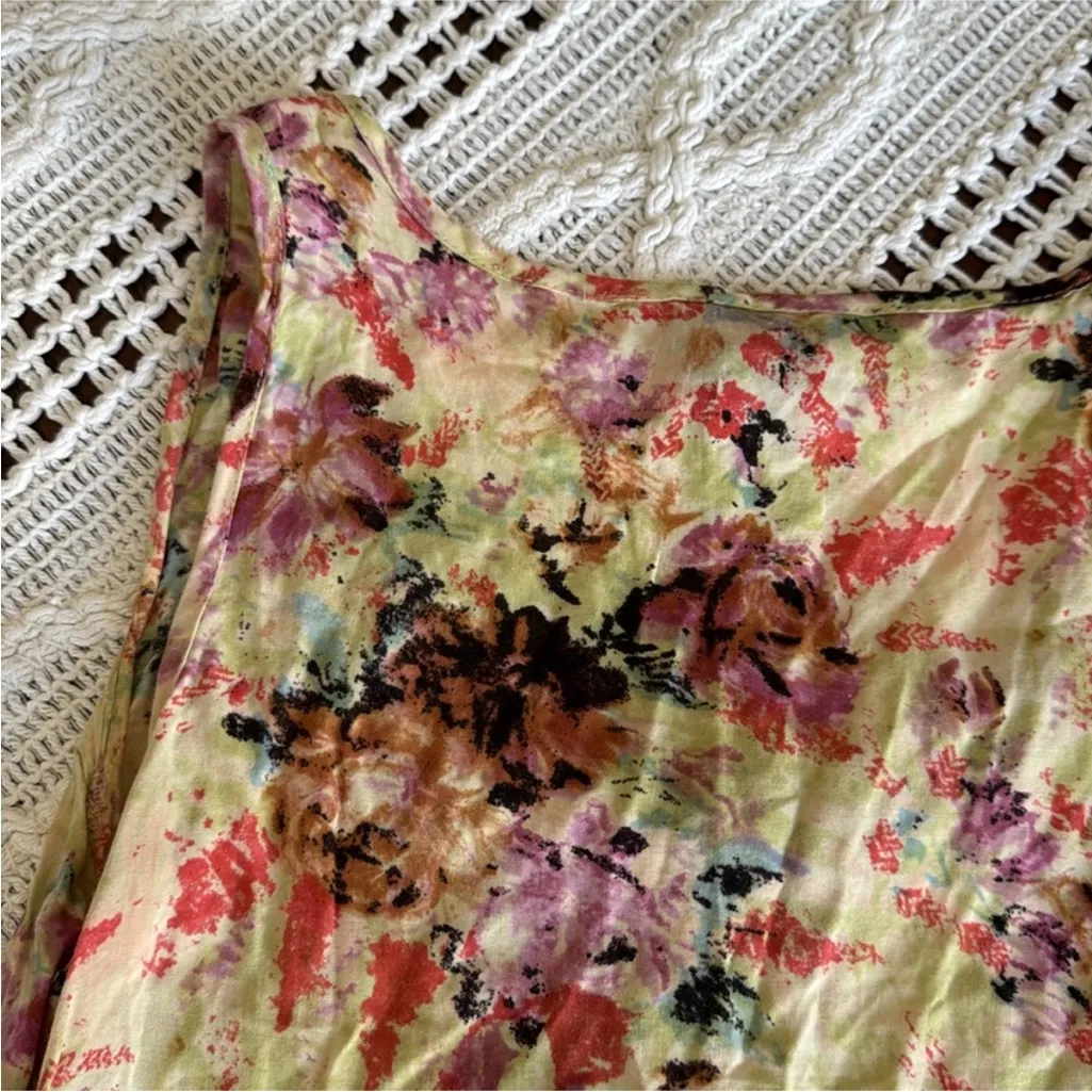 Angie lace trim floral button-down tank top - Image 3