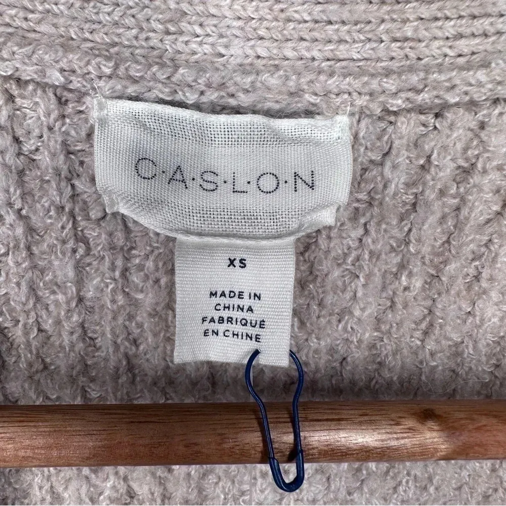 Caslon NWT Oatmeal Beige Heather Open Front Cardigan Sweater Size XS - Image 9