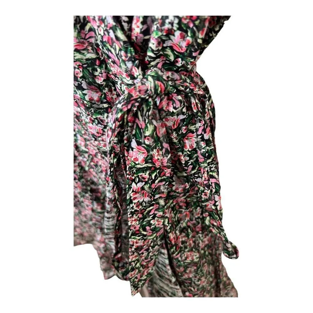 Intermix Women's Silk & Cotton Ruffle Elle Wrap Floral Dress Size 4 NWOT - Image 4