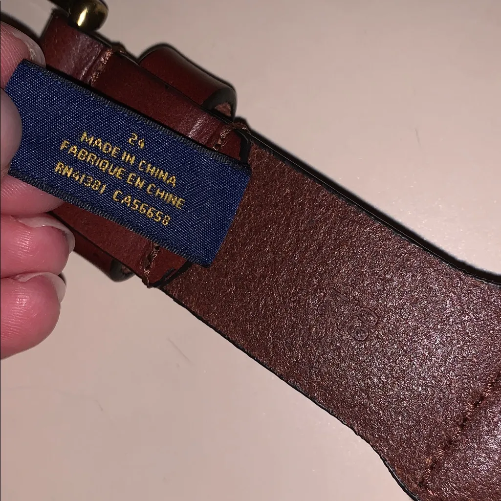 Polo Ralph Lauren Leather Preppy Classic Stretchy Strap Canvas Buckle Belt 24 - Image 9