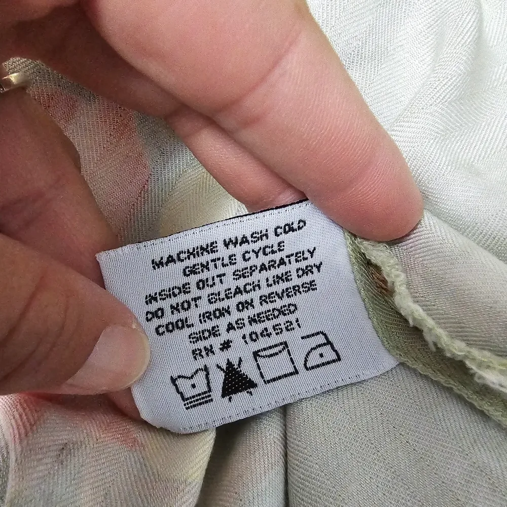 Vintage Jaclyn Smith Classic Sage Tropical Floral Button-Down Size Medium - Image 6