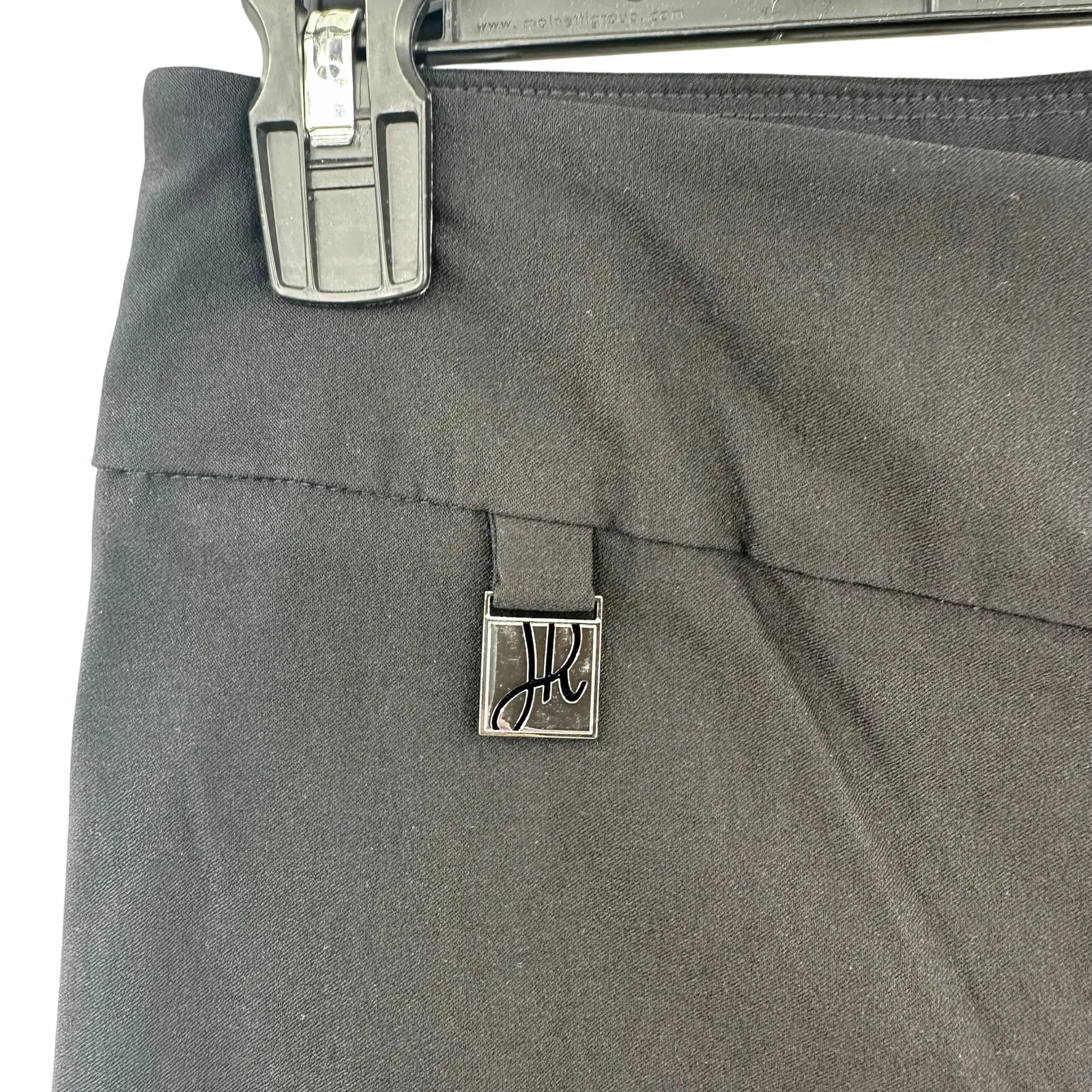 Joseph Ribkoff Size 10‎ Pull On Pants Black Embroidered Cuffs Casual Comfortable - Image 3